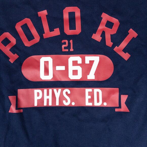 Polo Ralph Lauren Crewneck Sweatshirt Small Spellout Retro Athletic Phys Ed Navy - Picture 4 of 8